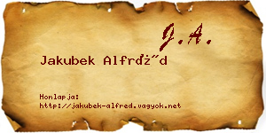 Jakubek Alfréd névjegykártya